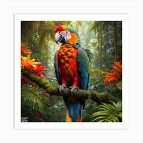 Parrot In The Jungle Art Print