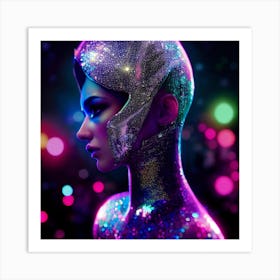 Futuristic Girl Art Print