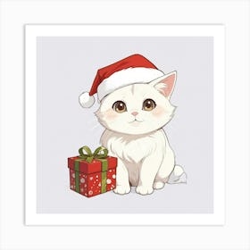 Santa Cat 2 Art Print