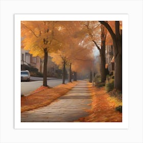 Autumn Street 3 Art Print