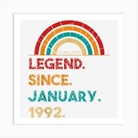 Legend Since February 1992 31st Birthday Gift Born In 1992 Art Print