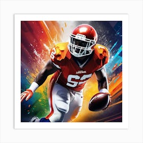 Football Player Running Art Print