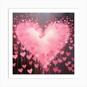 Pink hearts Art Print