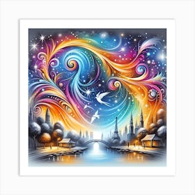 Colorful Paris Sky Art Print