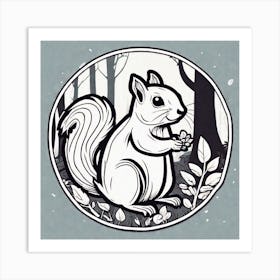 Squirrel In The Woods 21 Art Print