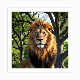 Lion In The Forest Art Print