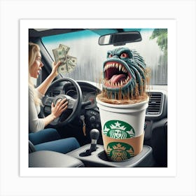 Starbucks Monster Art Print