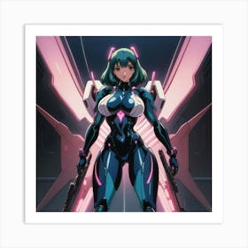 1900's vintage sexy anime girl in mech suits 05 Art Print