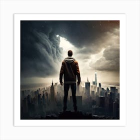 Echoes of Desolation: Urban Abyss Art Print