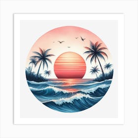 Sunset At The Beach 2 Art Print