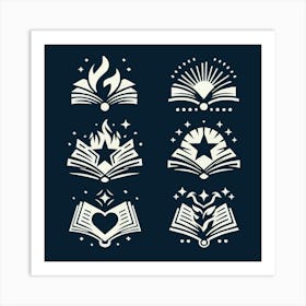 Book Icons Set Web Icons Design Collection (4) Art Print