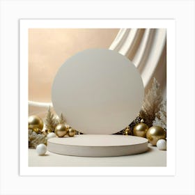 White Christmas Table Art Print