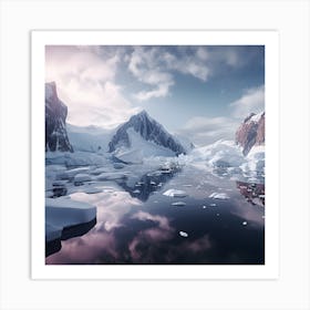 Antarctica Icebergs Art Print