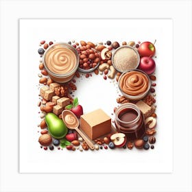 3d Illustration Of Nut And Nut Butter Art Print
