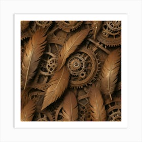 Steampunk Feathers Art Print