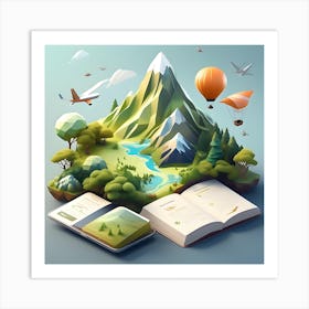 3d Illustration Of A Book Art Print