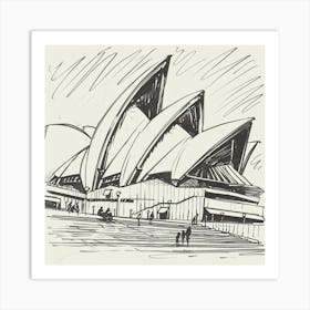 A Sydney Opera House In Sydney Hand Drawn Sketch 1720432938 2 Art Print