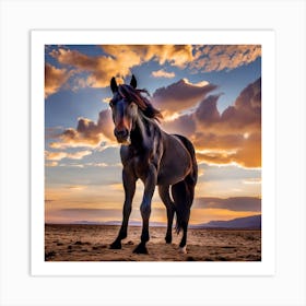 Sunset Horse Art Print