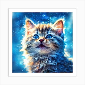 Kitten With Blue Eyes Art Print