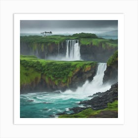 Waterfall Stock Videos & Royalty-Free Footage Art Print