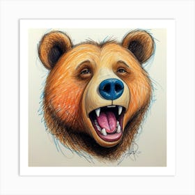 Bear Drawing 2 Art Print