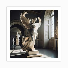 Angel Statue In A Museum Art Print