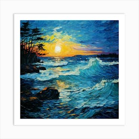 Sunset At The Beach 4 Art Print