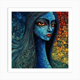 Blue Woman Art Print