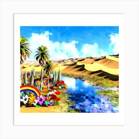 Rainbow In The Desert Art Print