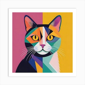 Abstract Cat Canvas Art Art Print