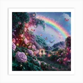 Rainbow In The Garden Art Print