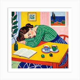 Sleep At The Table 1 Art Print