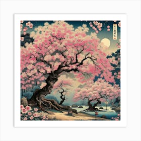 Cherry Blossom Trees In Full Bloom (10) Art Print