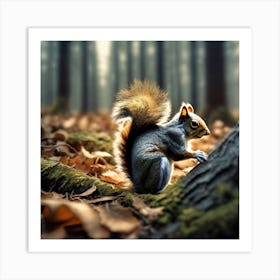 Squirrel In The Forest 212 Art Print