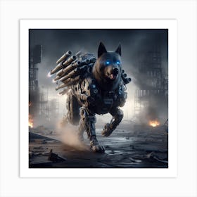 Armored Military Dog in an Apocalyptic World Art Print