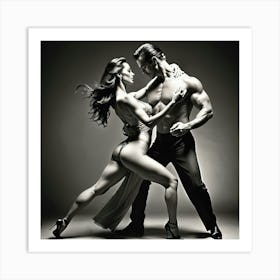 Black And White Dancers Art Print