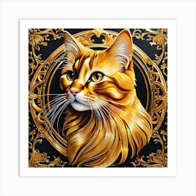 Golden Cat 33 Art Print