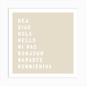 Hello Different Languages 06 Art Print