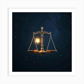 Justice Scales With Star 1 Art Print