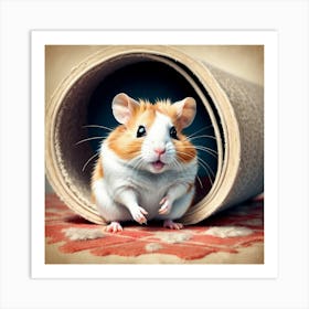 Hamster In A Tunnel 2 Art Print