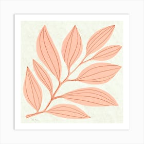 Pink Leaf Art Print