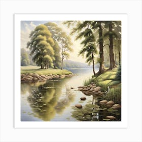 Reflections On A Lake Art Print