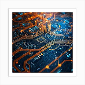 Close Up Of Electronic Circuit Board 2 Art Print