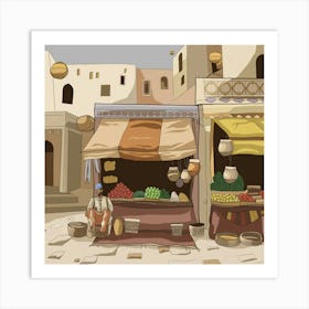 A Unique Wall Art Illustration Of A Marketplace Wi W7nthx Rrgcjdpzjyg Lia Kn Ar0myrwyrahjoilwjiw Art Print