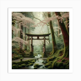 Cherry Blossoms In The Forest 1 Art Print