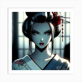 Geisha Creative Illustration Artwork 55 Art Print