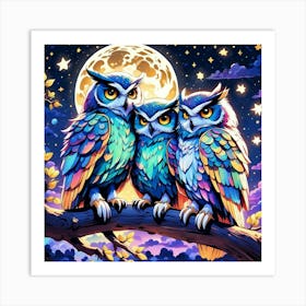 Three Owls Art Print