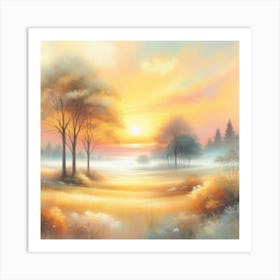 Sunset In The Meadow 1 Art Print