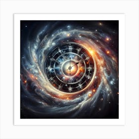 Clock In Space Art Print