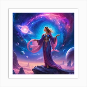 Galactic Embrace: The Astral Dance Art Print